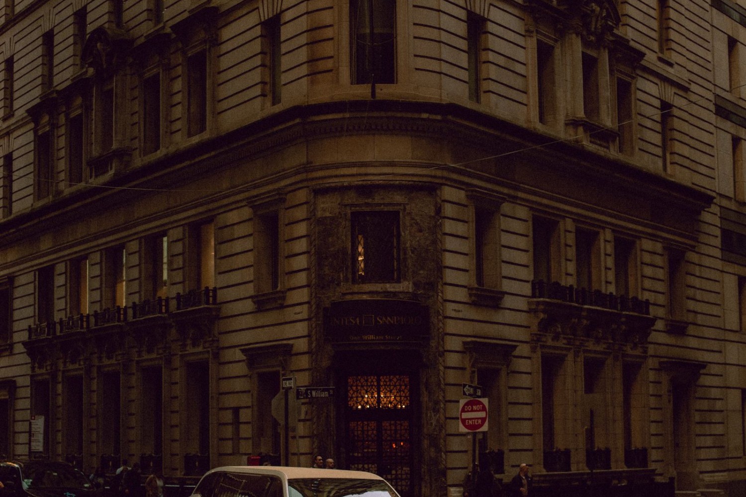 Stylish limousine on a city street